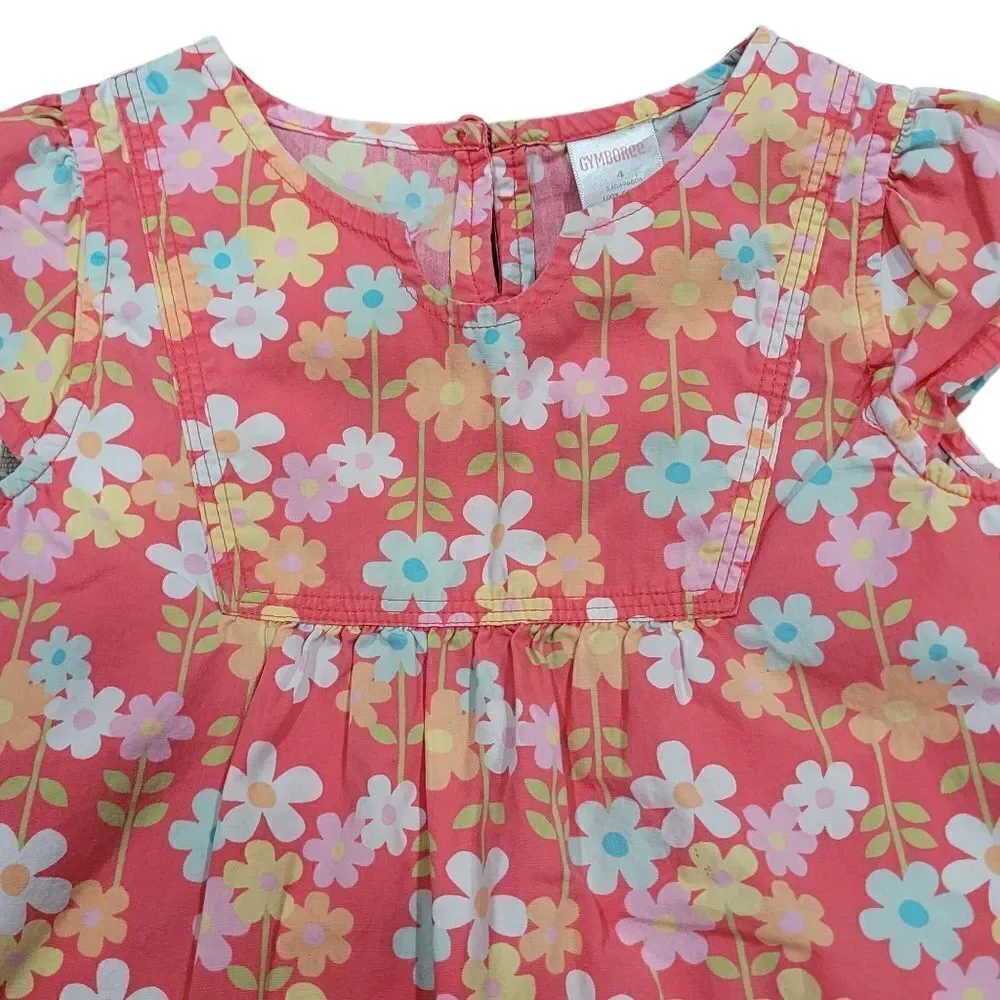 Gymboree floral button front  dress 4